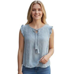 Lucky Brand Tassel Tie Blouse